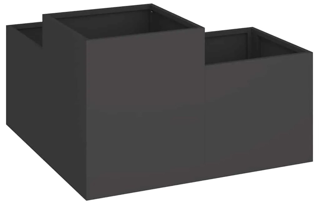 Jardineira vidaXL 100x100x48 cm Aço Preto