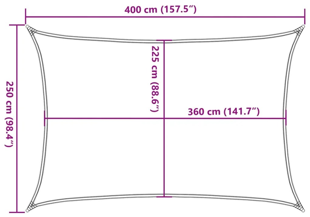 Para-sol estilo vela 160 g/m² 2,5x4 m PEAD laranja