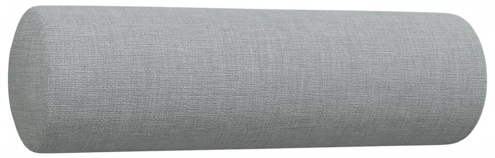 2 pcs conjunto de sofás com almofadas tecido cinzento-claro