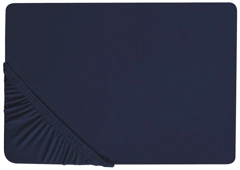 Lençol-capa em algodão azul escuro 90 x 200 cm HOFUF Beliani