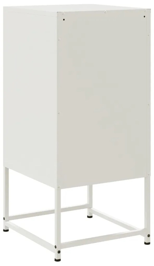 Mesas de cabeceira 2 pcs 36x39x78 cm aço branco