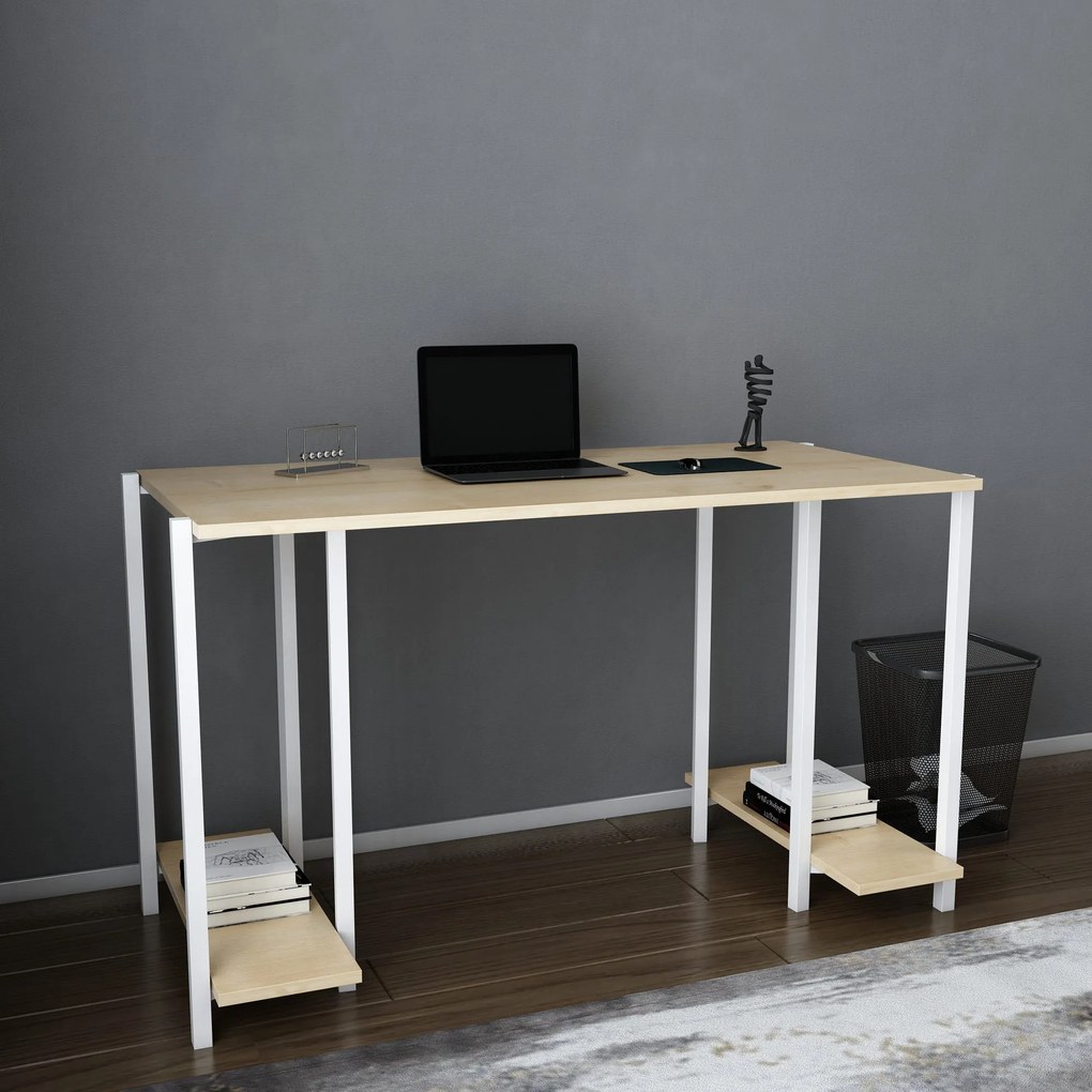 Secretária Academy – Branco Carvalho – 125,2 x 60 x 73,8 cm