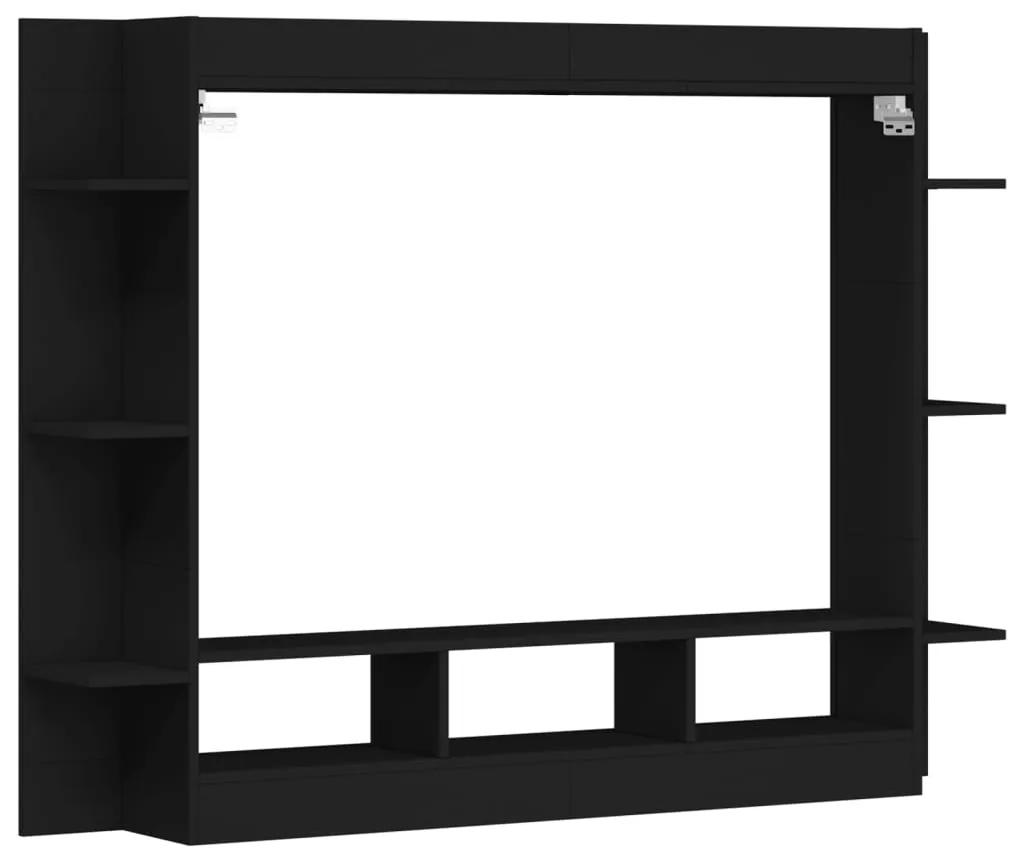 Móvel de TV 152x22x113 cm derivados de madeira preto