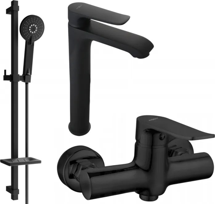 Mexen Pecos DQ40 conjunto de chuveiro, preto - 72714DQ40-70