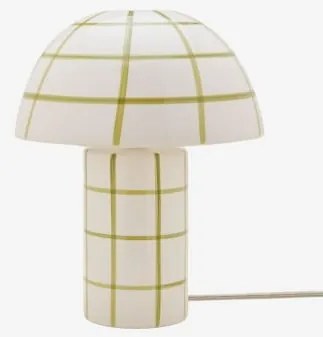 Candeeiro De Mesa Em Cerâmica Kisvea Branco Gardénia - Verde Lima - Sklum