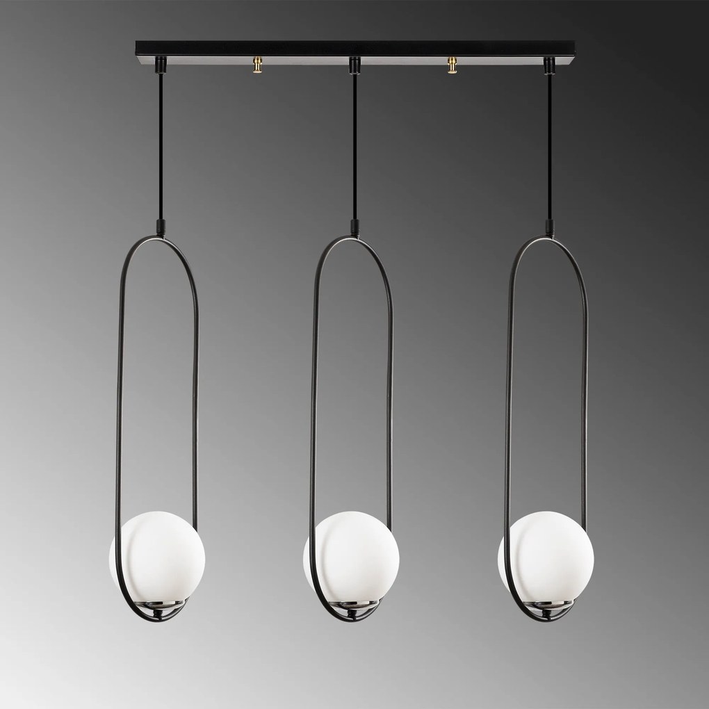 Candeeiro Chandelier Mudoni – Preto – 70 x 15 cm