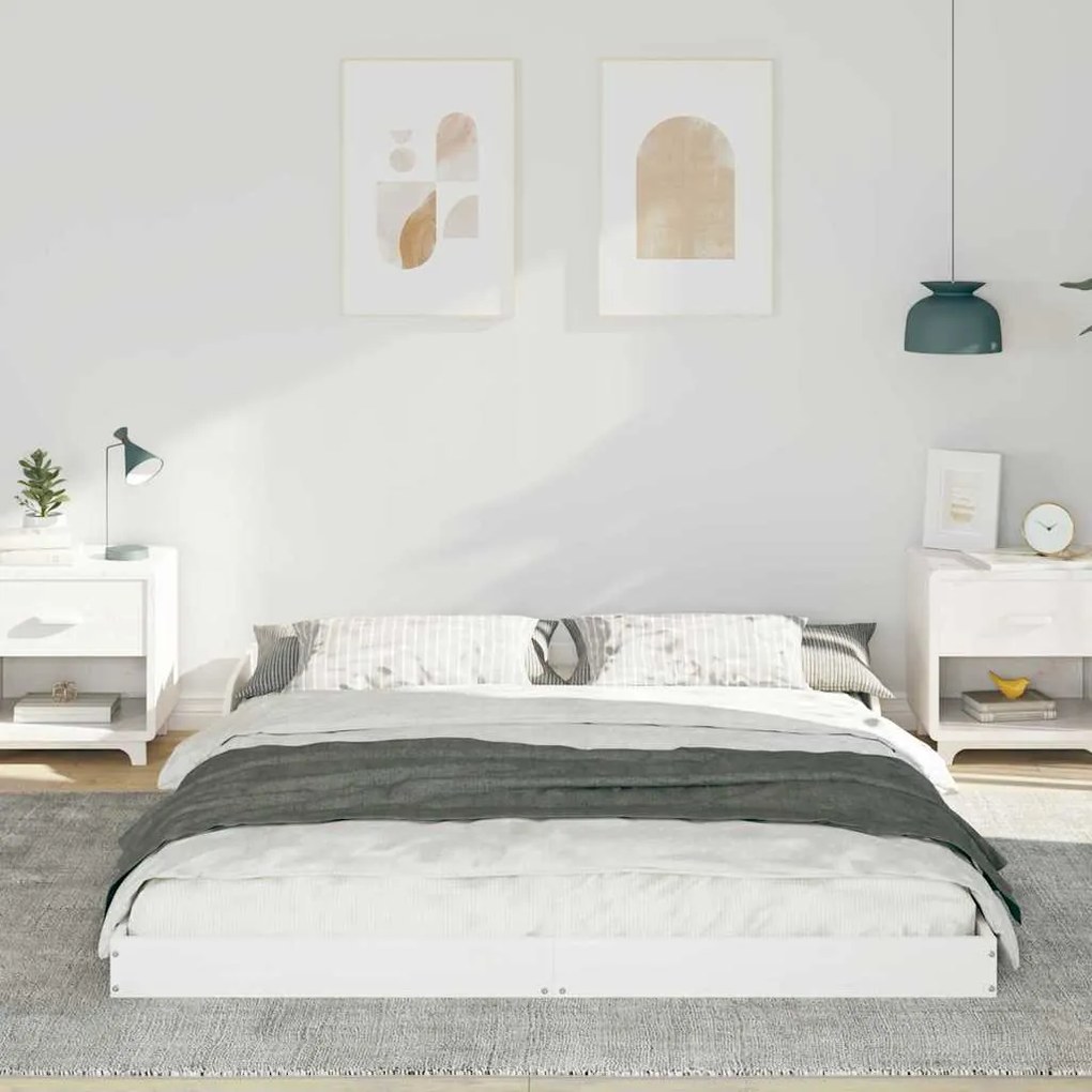 Estrutura da Cama Branco 140 x 220 cm madeira