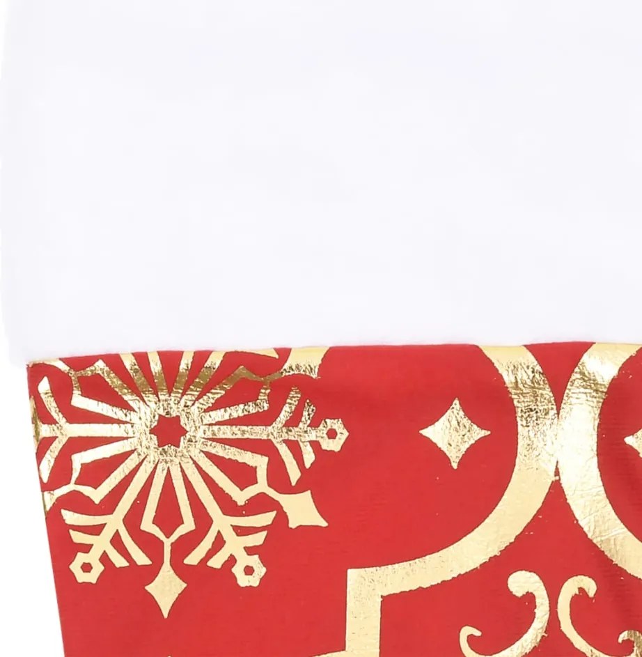 Saia de árvore de Natal luxuosa 150 cm com meia tecido vermelho