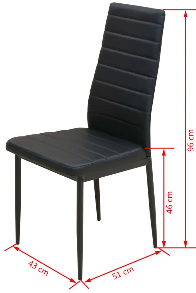 Conjunto 5 pcs de mesa de jantar e cadeiras preto