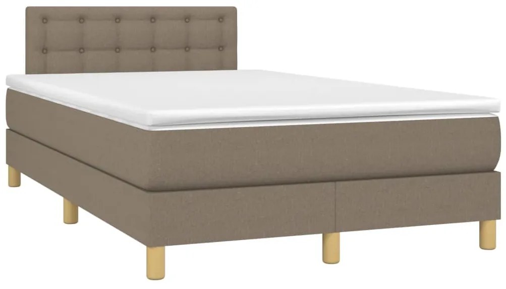 Cama box spring colchão/LED 120x190cm tecido cinza-acastanhado