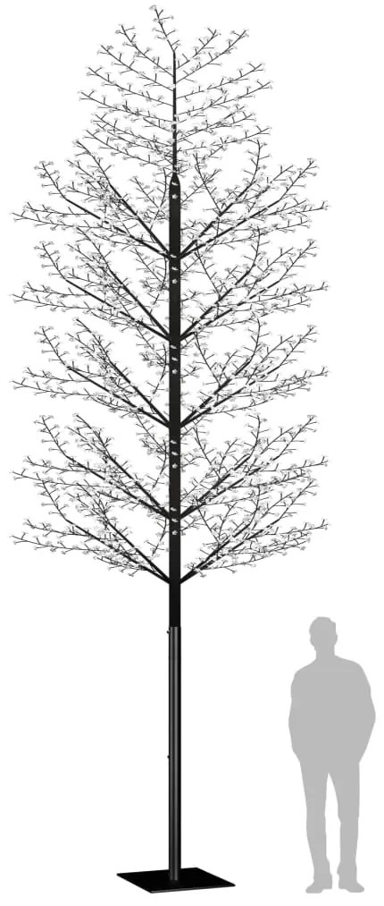 Árvore de Natal 2000 luzes LED flor cerejeira luz azul 500 cm