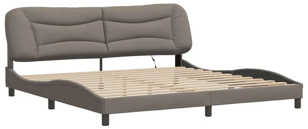 Estrutura de cama com LED sem colchão 200x200 cm tecido