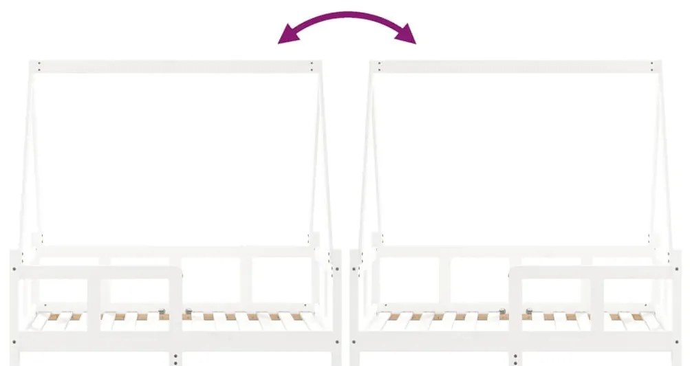 Estrutura de cama infantil 70x140 cm pinho maciço branco