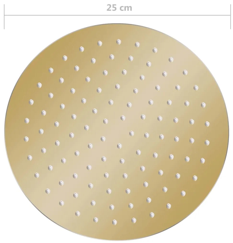 Cabeça de chuveiro redonda 25 cm aço inoxidável dourado