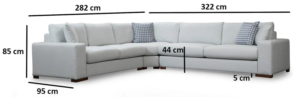 Sofá de Canto Loop - Branco - 282 x 322 cm