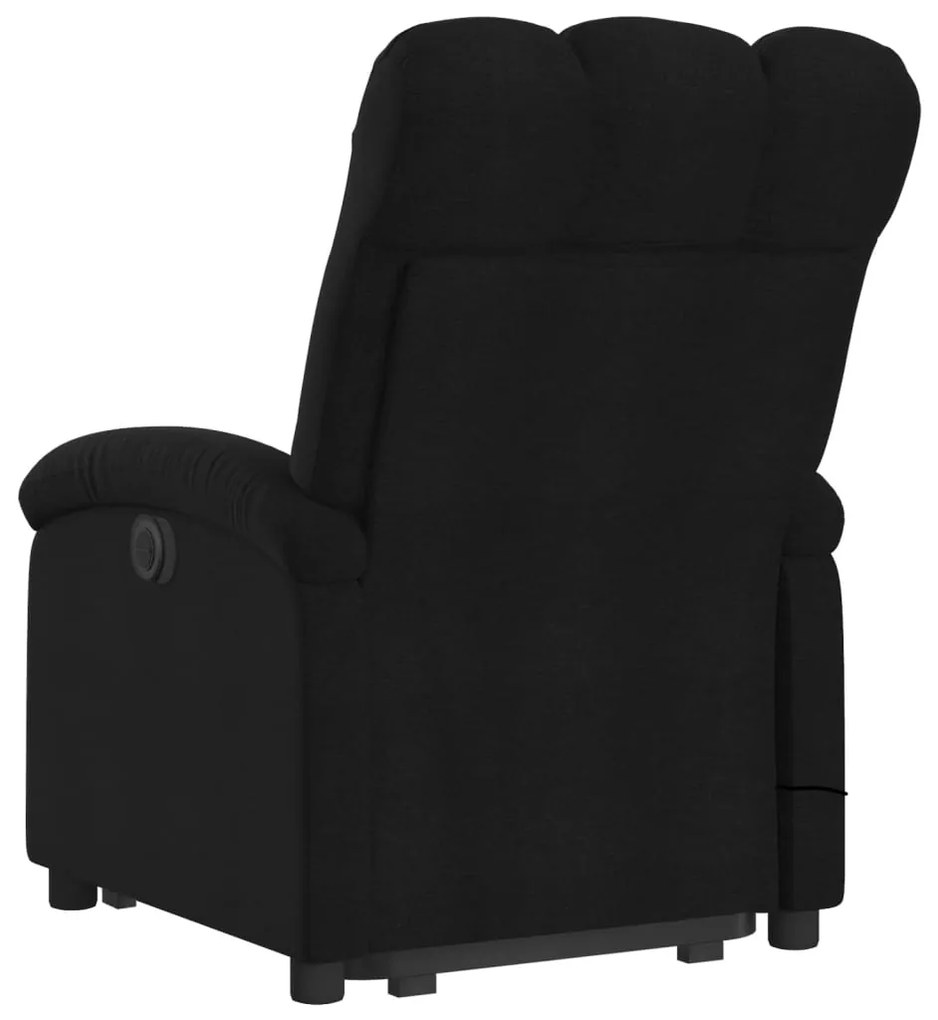 Poltrona elétrica elevatória massagens tecido preto