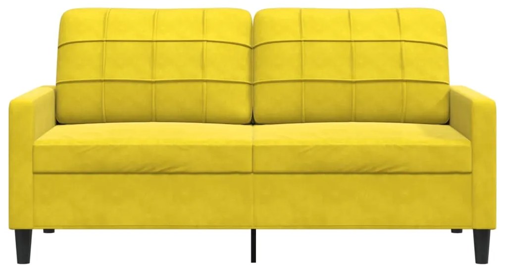 Sofá de 2 lugares veludo 140 cm amarelo