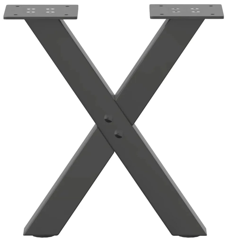 Pés para mesa de centro em formato de X, 2 peças, antracite, 30x(30-31