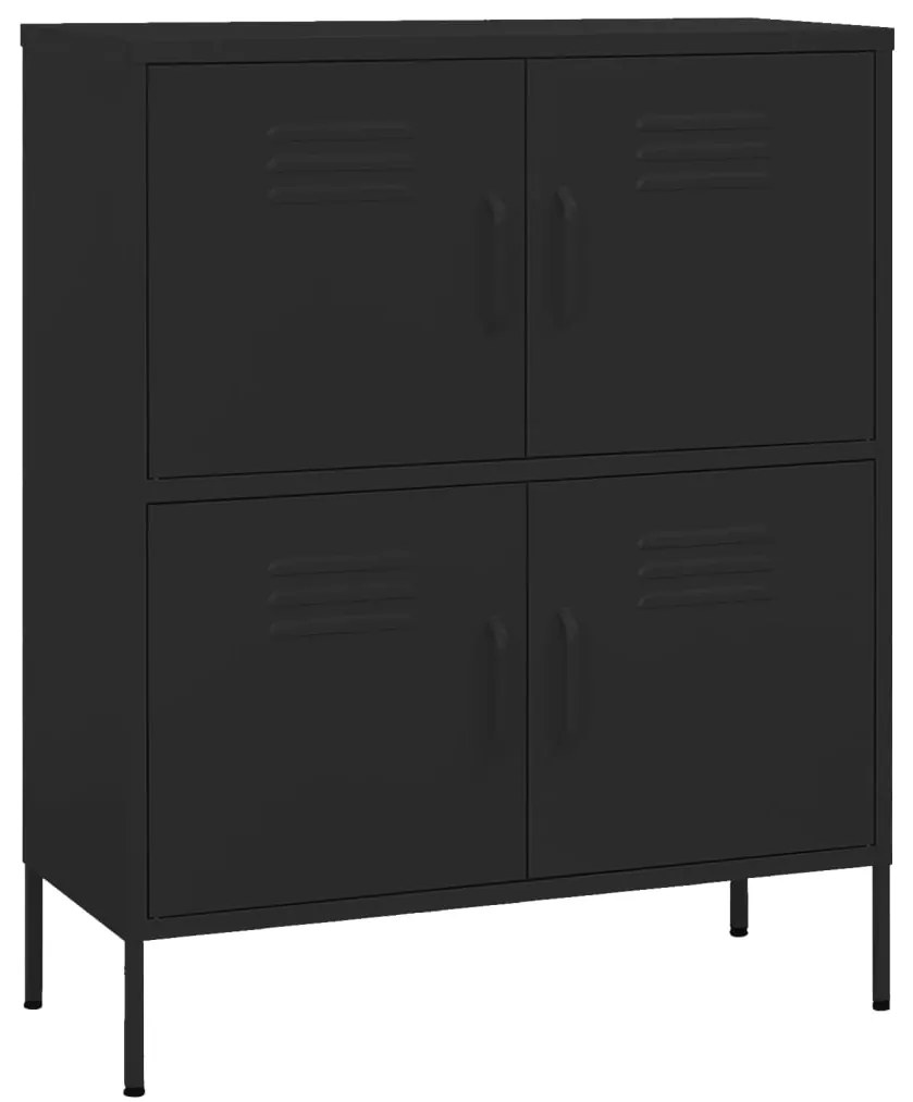 Armário de arrumação aço 80x35x101,5 cm preto