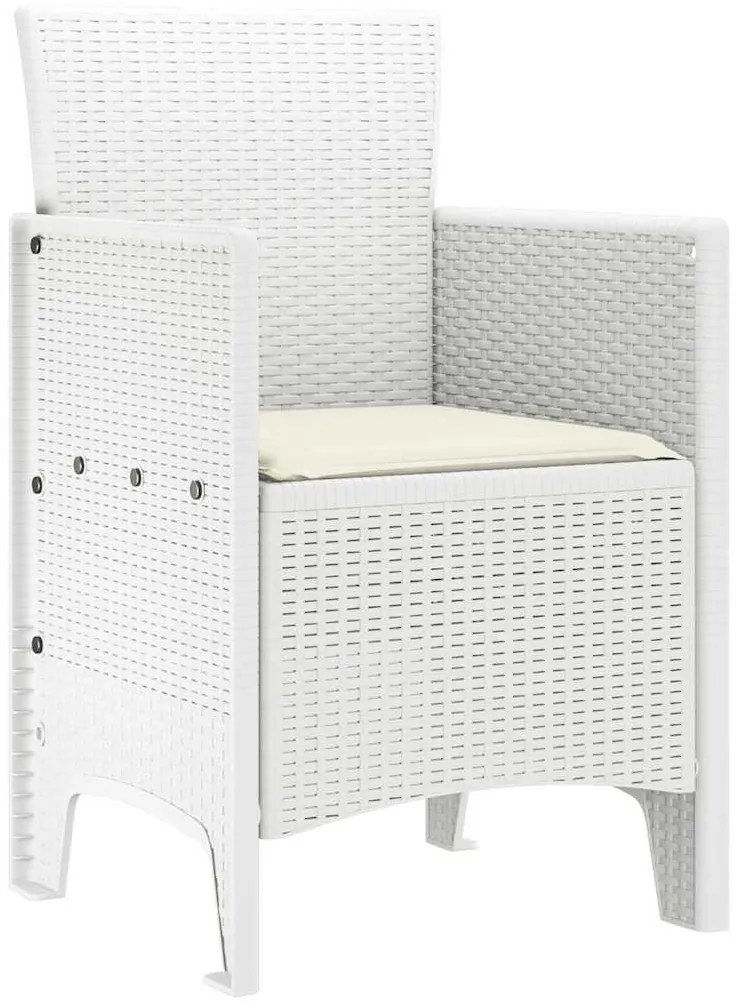 Conjunto de Cadeiras de Jardim 4 pcs Branco 53 x 49 x 85 cm