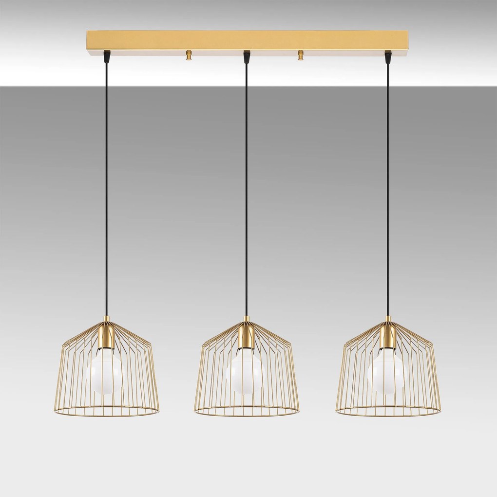 Candeeiro de Teto Cat – Ouro Brilhante – 96 x 26 x 121 cm
