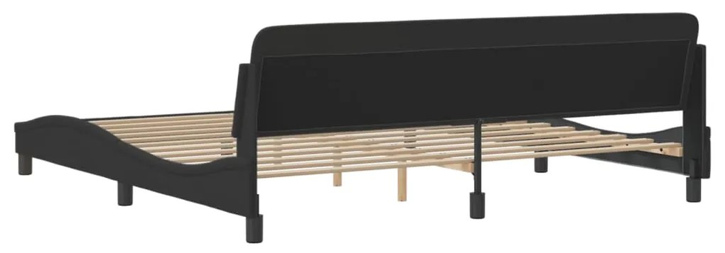 Estrutura de cama sem colchão 200x200 cm tecido preto