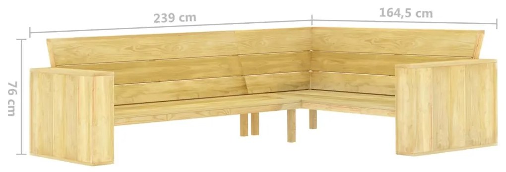 2 pcs conjunto móveis jardim madeira de pinho impregnada
