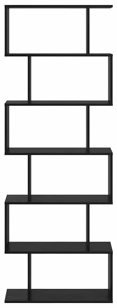 Estante de Livros em Preto Carvalho - 70 x 24 x 193,5 cm, Madeira Enge