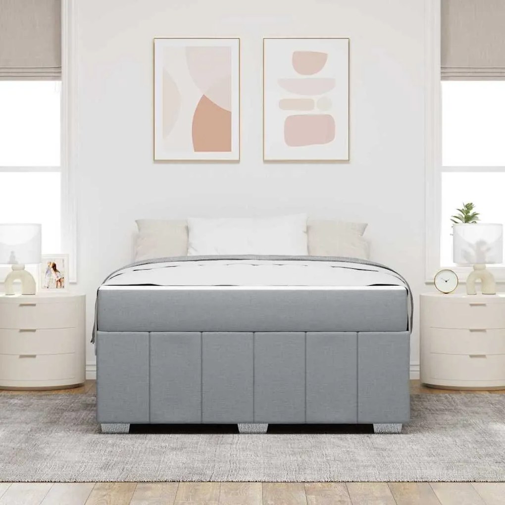Estrutura da Cama Cinzento-claro 160 x 200 cm tecido