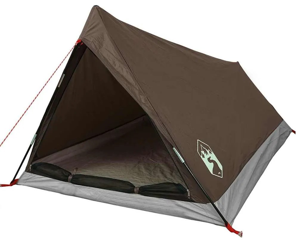 Tenda de campismo para 2 pessoas tecido impermeável castanho