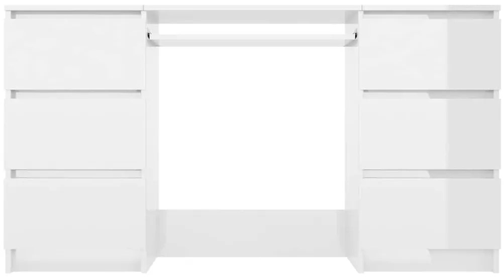 Secretária 140x50x77 cm contraplacado branco brilhante