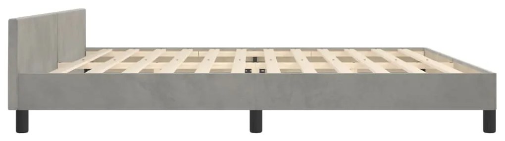 Estrutura de cama sem colchão 200x200 cm veludo cinzento-claro