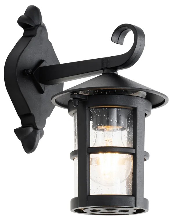 Candeeiro de parede exterior clássico preto IP44 - Herb