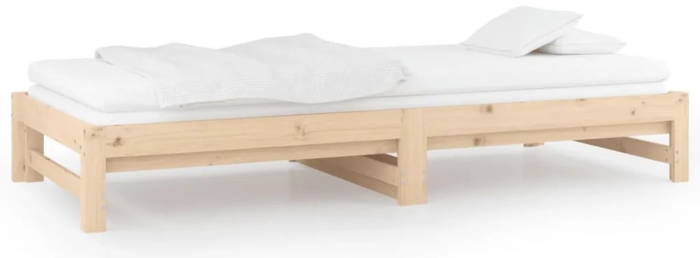 Sofá-cama de puxar 2x(80x200) cm madeira de pinho maciça