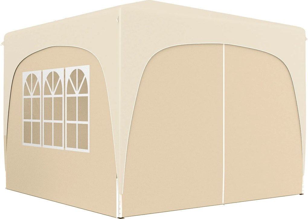 Tenda dobrável para eventos, 3 x 3 x 2,73 m, com janelas + Saco de transporte, cor areia