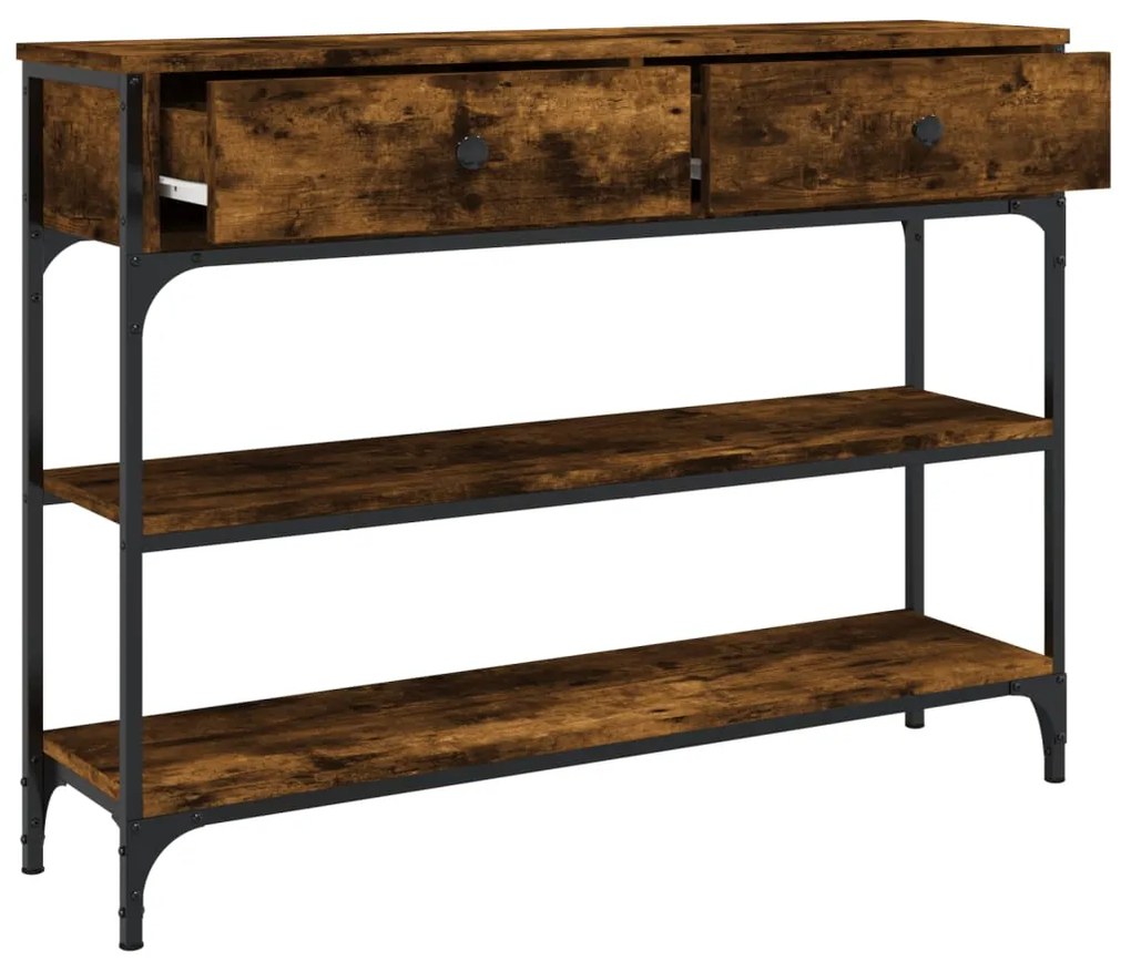 Mesa consola 100x25x75 cm derivados de madeira carvalho fumado