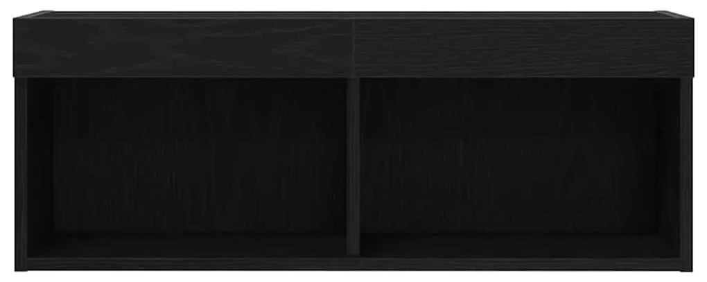 Armário de TV vidaXL com luzes LED Carvalho Preto 80x30x30 cm