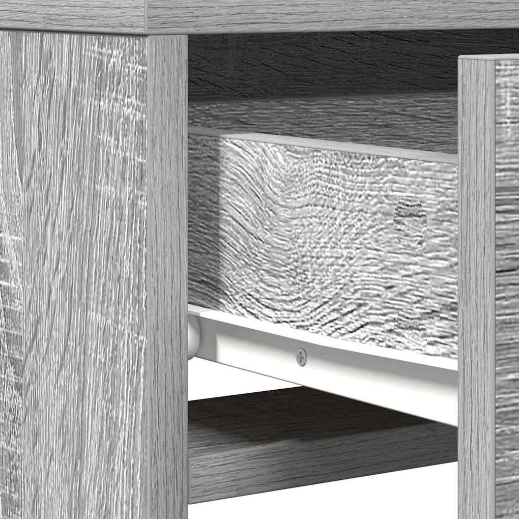 Mesa de maquilhagem vidaXL com luzes LED cinzento sonoma 50x41x140 cm