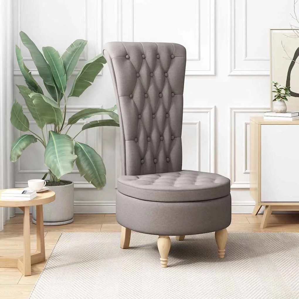 vidaXL Cadeira Slipper Cinzento-acastanhado 56,5 x 70 x 110 cm tecido