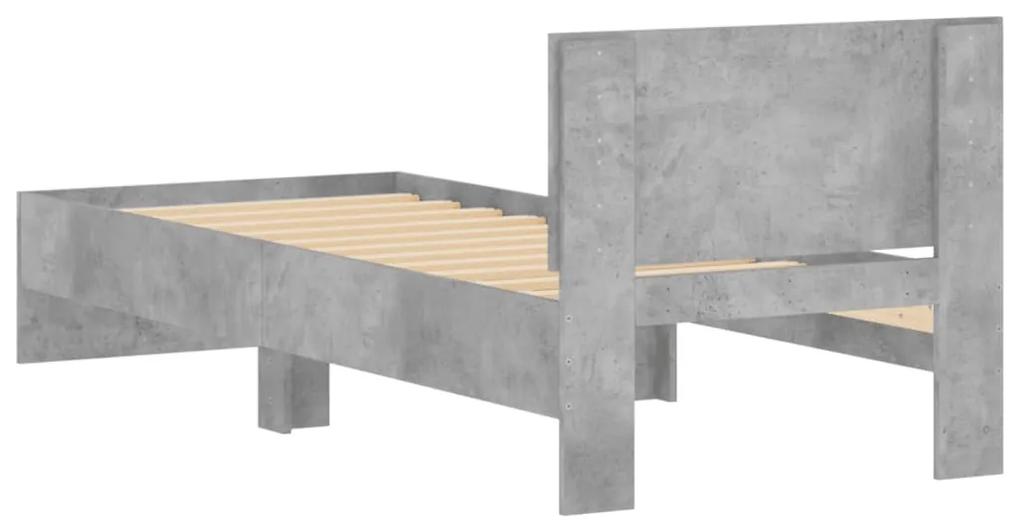 Estrutura de cama c/ cabeceira derivados madeira cinza-cimento