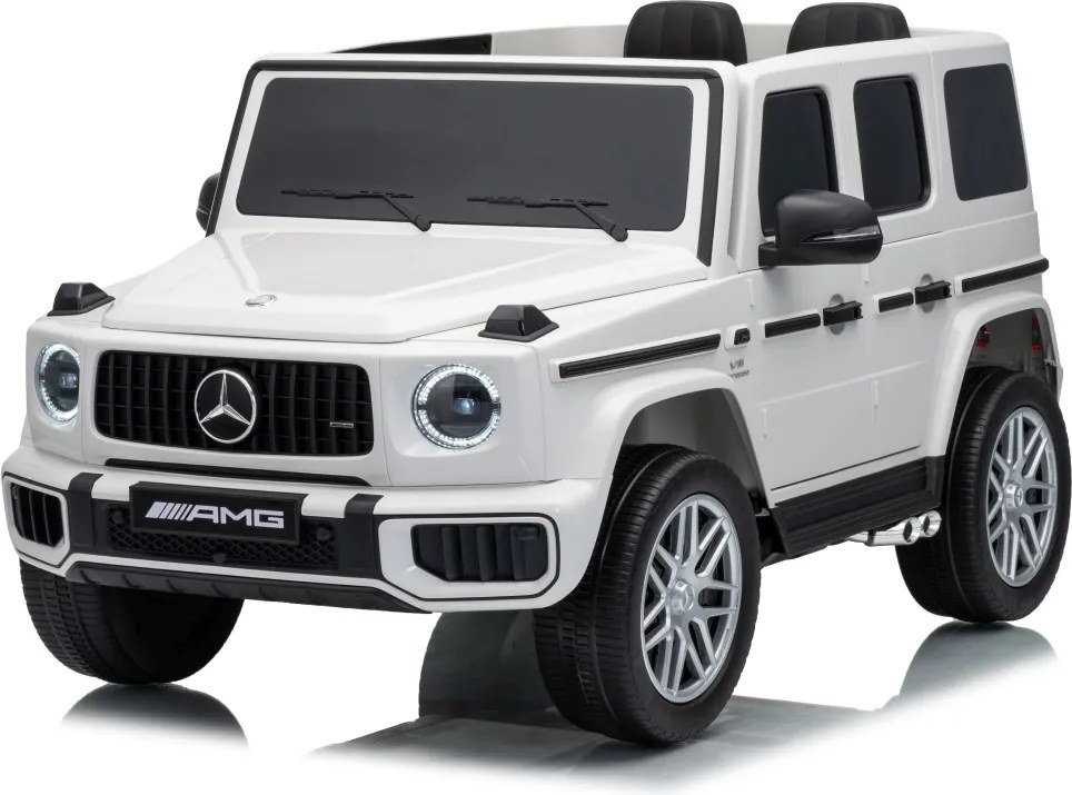 Carro elétrico para Crianças 3 a 7 anos*, 12V 4x4 Mercedes G63 AMG Rodas Espuma EVA, Controle remoto Branco