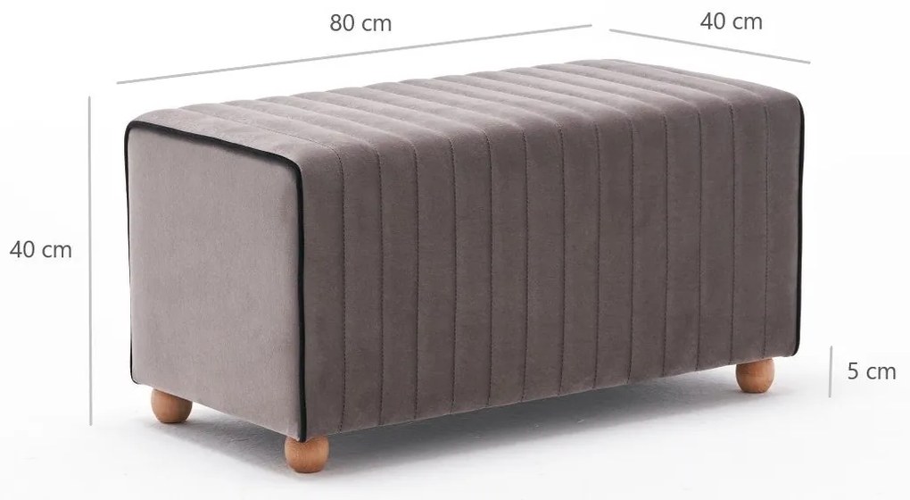 Pouffe Mabel – Mink – 80x40x40 cm