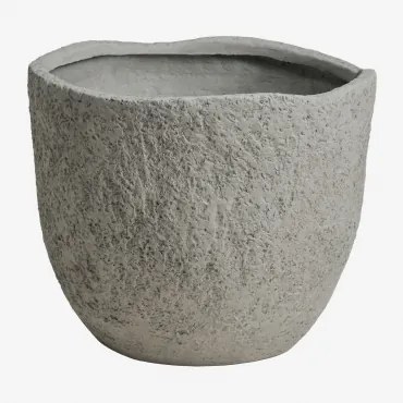 Vaso De Cimento Nuria Cinza Claro & Ø30 Cm - ↑25 Cm - Sklum