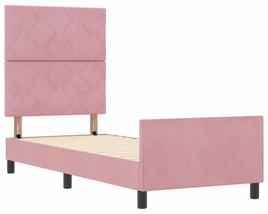 Cama vidaXL Rosa 80x200 cm Veludo