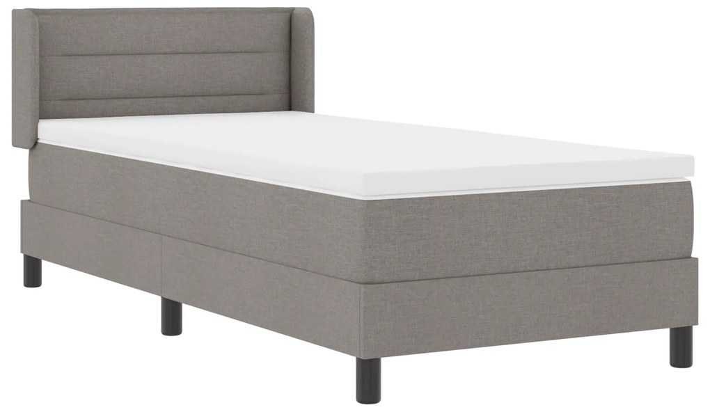 Cama Box Spring vidaXL com Colchão Taupe 80x200 cm Tecido