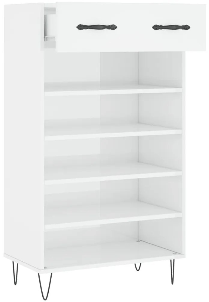 Sapateira 60x35x105 cm derivados de madeira branco brilhante