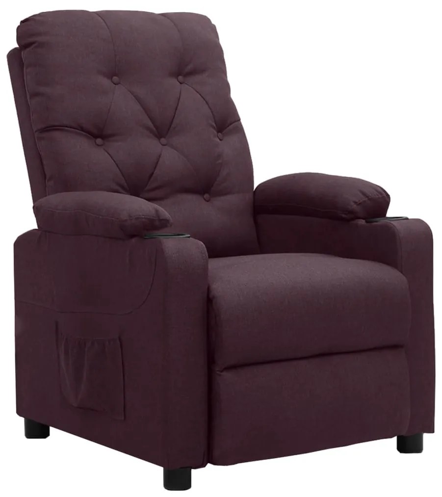 vidaXL Poltrona reclinável tecido roxo