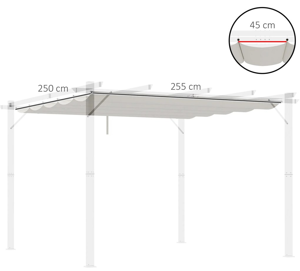 Outsunny Cobertura para Pérgola 2,5x2,55cm Teto de Substituição Retrát