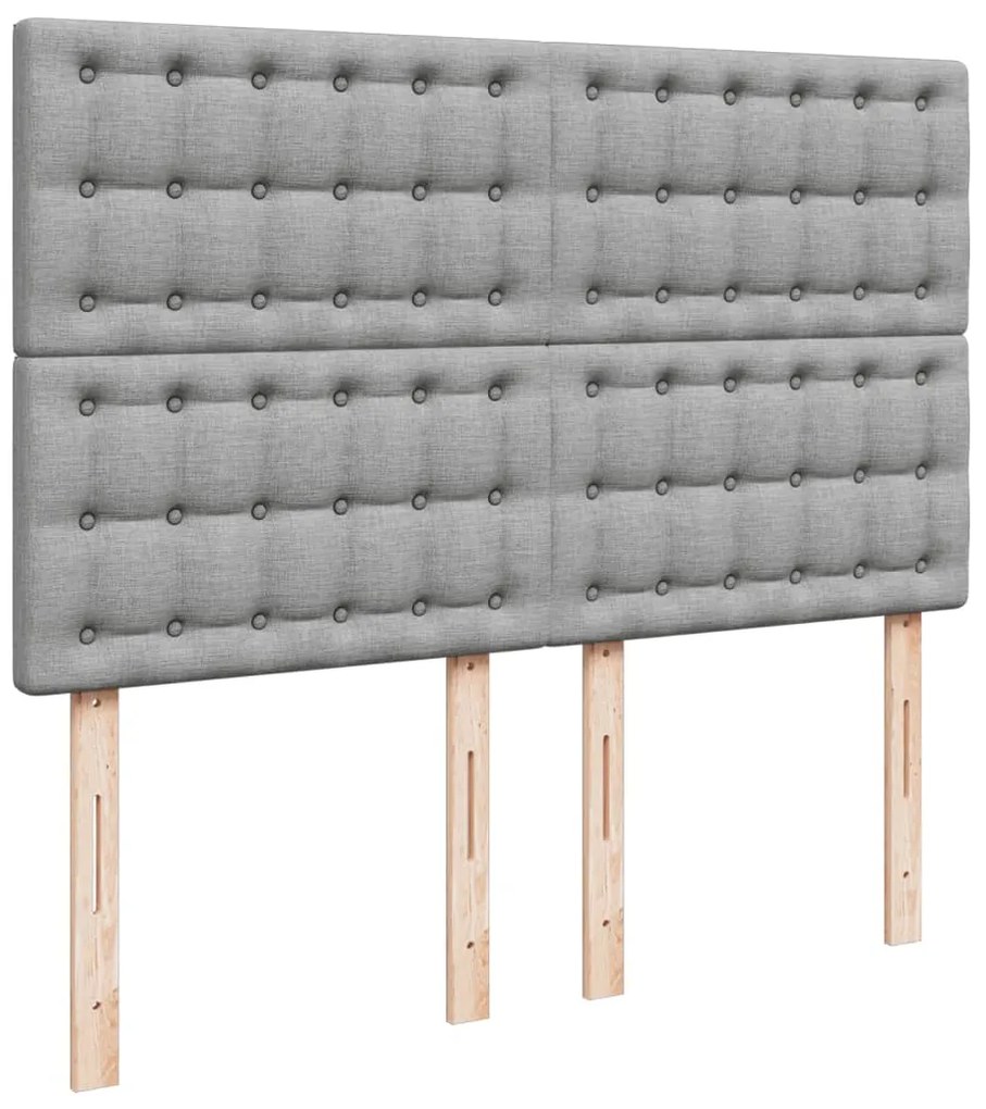 Cama com molas/colchão 160x200 cm tecido cinzento-claro