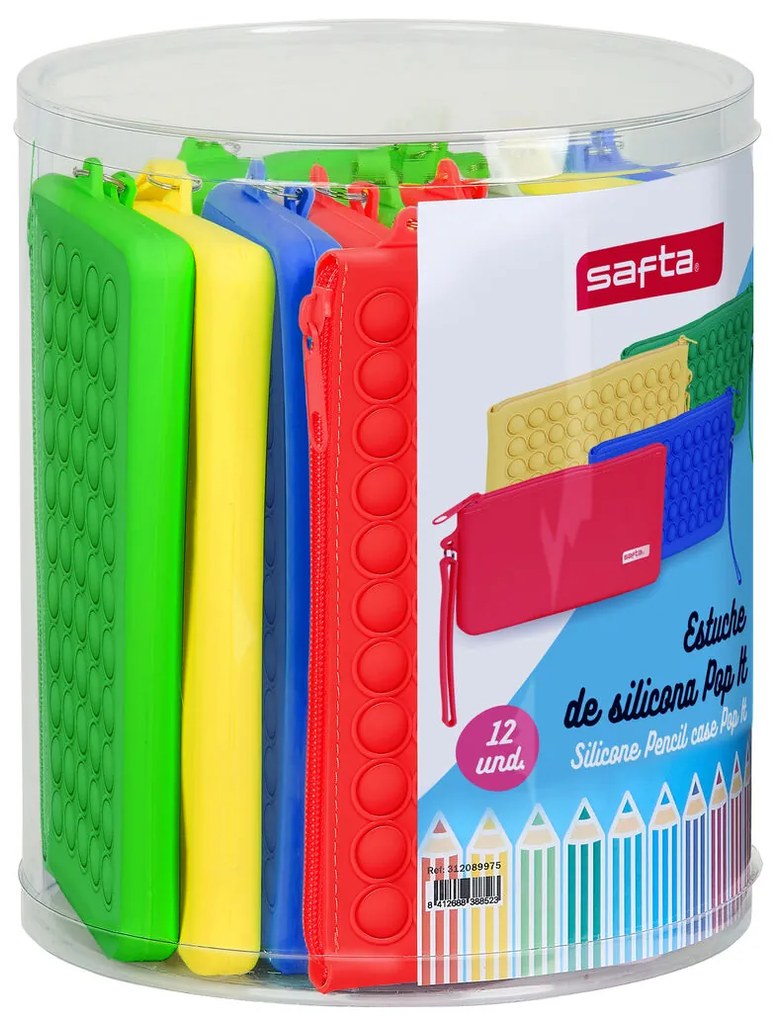 Bolsa Escolar Safta Pop It Plano Multicolor Conjunto (12 Peças)